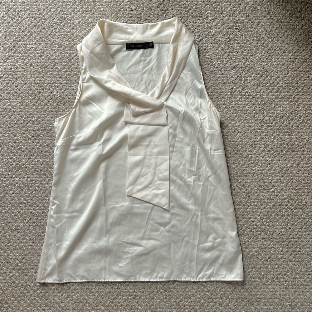 Elegant Cream Sleeveless Blouse